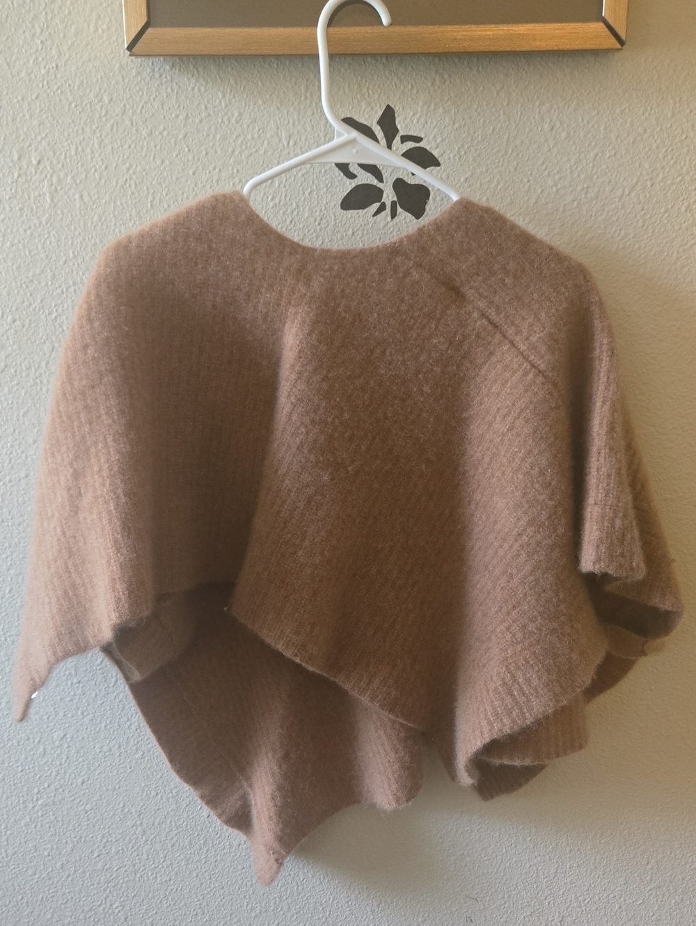 Cozy Women's Brown Knit Poncho Sweater